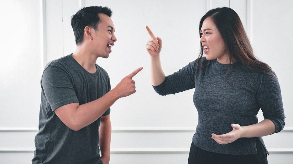 "Couple having a heartfelt conversation"